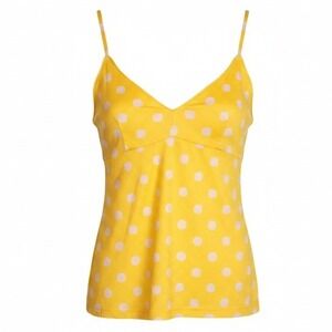 Zimmermann Y2K Babydoll Butter Yellow Polka Dot Slinky Cami Top Size 3 Medium